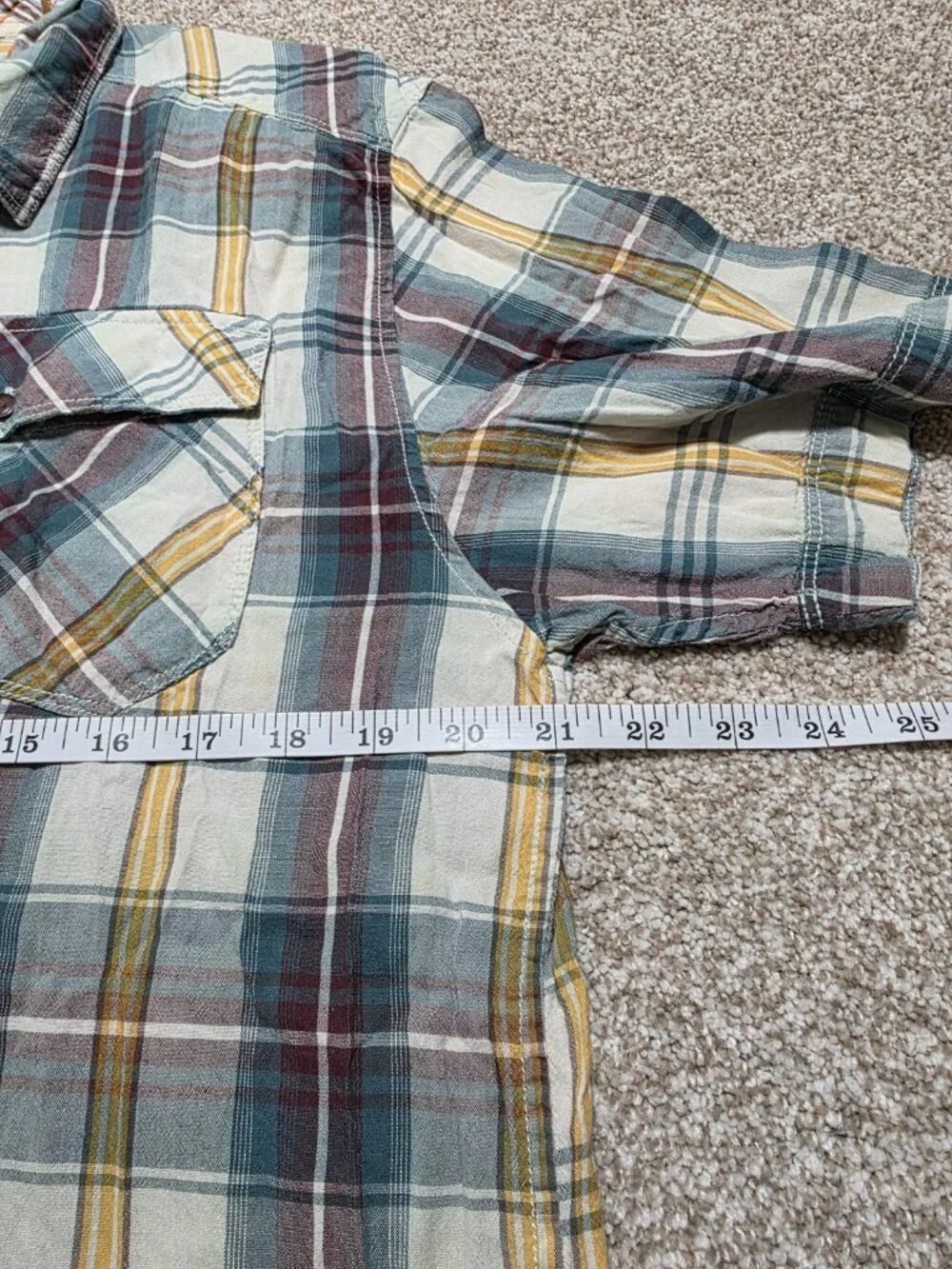 The North Face Men’s Multicolor Plaid Short Sleeve Button Up Shirt Size Large